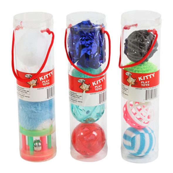 CAT TOY W/BELL 4PC IN PVC TUBEIN PDQ CAT TOY W/BELL 4PC IN PVC TUBEIN PDQ