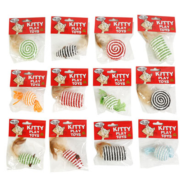 CAT TOY ROPE TWIST WITH FEATHER 4 STYLES  5 COLORS IN MERCHANDISE STRIP #CT1178 / CT11785 CAT TOY ROPE TWIST WITH FEATHER 4 STYLES  5 COLORS IN MERCHANDISE STRIP #CT1178 / CT11785