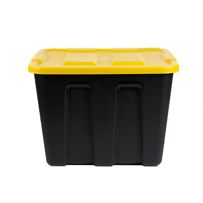 STORAGE CONTAINER 18 GAL PLASTIC BLK/YLW EXTREME WEATHER
