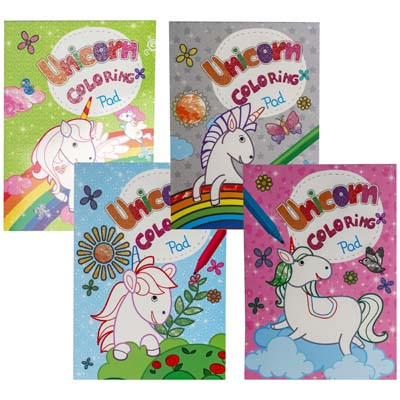 COLORING PAD UNICORNS 4 ASST48 PG IN PDQ