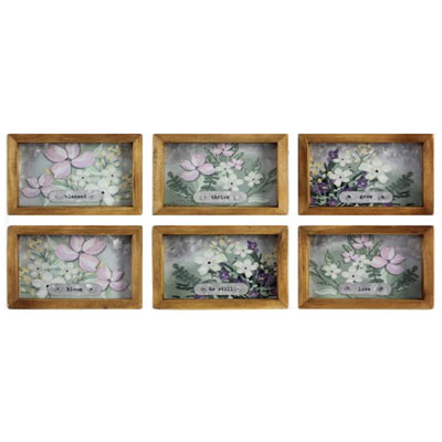 WALL ART BOTANICAL FLOWER WOOD 6X1.5X4.25 ($4.25)