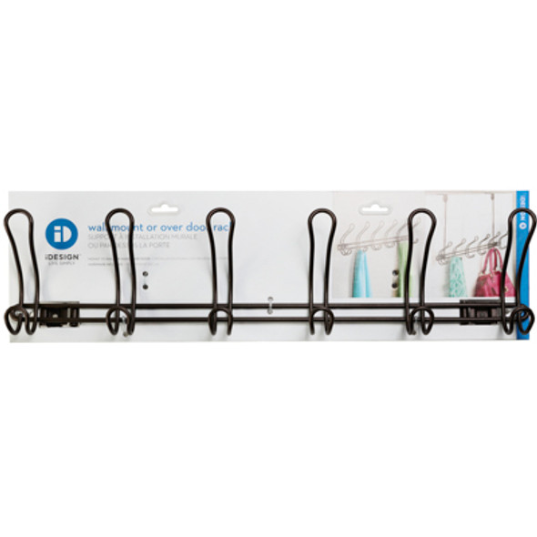 HOOKS OVER THE DOOR/WALL MOUNT RACK 6 HANGERS BRONZE HOOKS OVER THE DOOR/WALL MOUNT RACK 6 HANGERS BRONZE