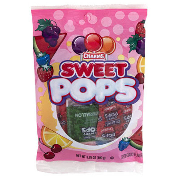 LOLLIPOPS CHARMS FLUFFY STUFF POPS PEG BAG 3.85 OZ ON MERCHANDISE STRIP