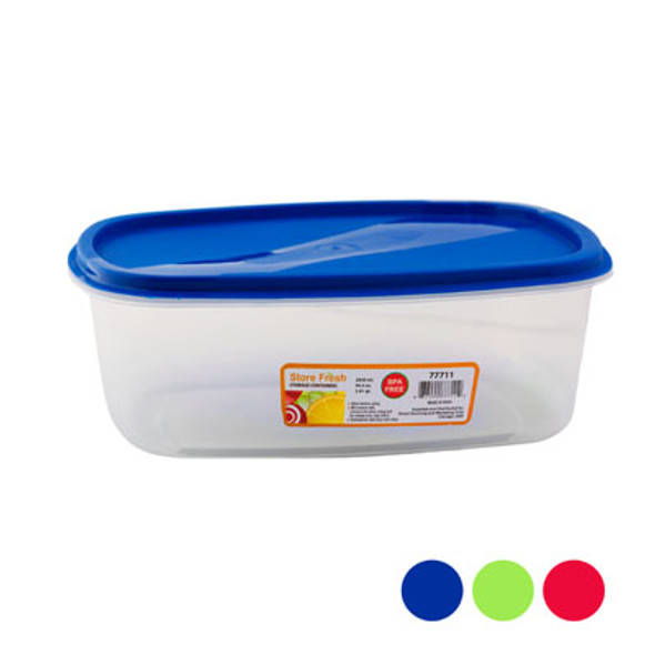 FOOD STORAGE 3.01QT 96.4 OZ RECT 3 COLOR LIDS #5666 FOOD STORAGE 3.01QT 96.4 OZ RECT 3 COLOR LIDS #5666