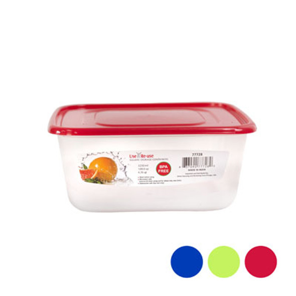 FOOD STORAGE 3.2L SQUARE 3 COLOR LIDS #5815 FOOD STORAGE 3.2L SQUARE 3 COLOR LIDS #5815
