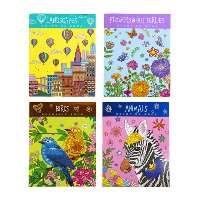 ADULT COLORNG BOOK 32 PG 4 ASSTSFOIL COVER