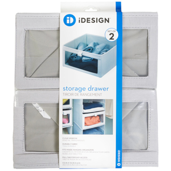 ORGANIZER FRONT VIEW DRAWER SET OF 2 EVIE GRAY 11.5x11.5x6 ORGANIZER FRONT VIEW DRAWER SET OF 2 EVIE GRAY 11.5x11.5x6