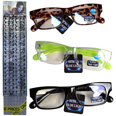 EYEGLASSES BLUE LIGHT BLOCKERSNO POWERS #BLNP72DFLOOR DISPLAY ASST STYLES