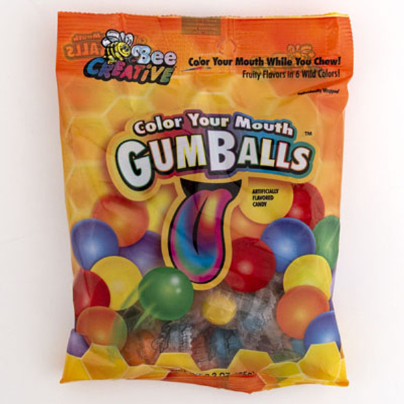 CANDY COLOR YOUR MOUTH GUM BALLS 20CT 2.3 OZ PEG BAG #830