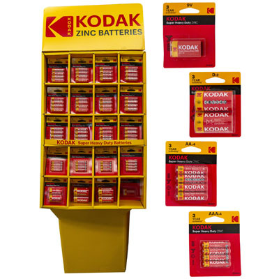 BATTERIES 198PC DSPL EXTRA HEAVY DUTY 5 ASSORTED KODAK SEE N2