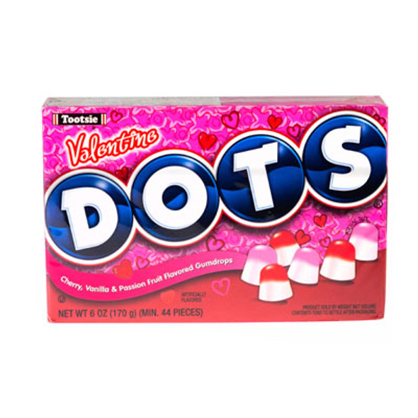 VALENTINE CANDY DOTS 6 OZ BOX COUNTER DISPLAY VALENTINE CANDY DOTS 6 OZ BOX COUNTER DISPLAY