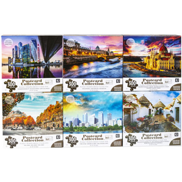 PUZZLE 300PC POSTCARD COLLECTION 6 TITLES SIZE 24X18 SEE N2