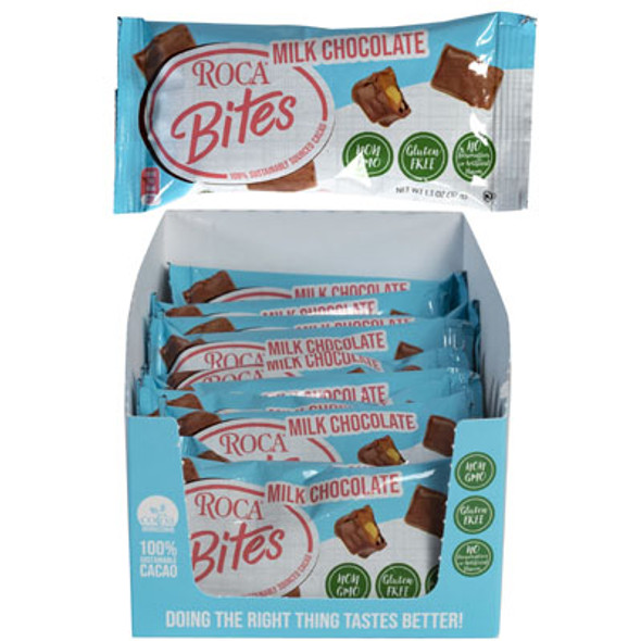 CANDY ROCA BITES MILK CHOCOLATE1.3 OZ COUNTER DISPLAY # 0875 CANDY ROCA BITES MILK CHOCOLATE1.3 OZ COUNTER DISPLAY # 0875