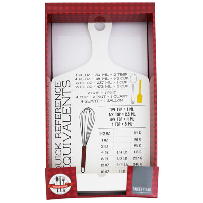 TABLET/COOK BOOK STAND W/EASEL WHITE IN COLOR WINDOW BOX 9X17