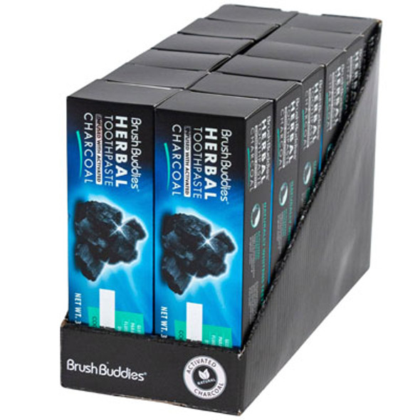 TOOTHPASTE 3.5OZ CHARCOAL COOL MINT IN 2-12PC PDQ BOXED