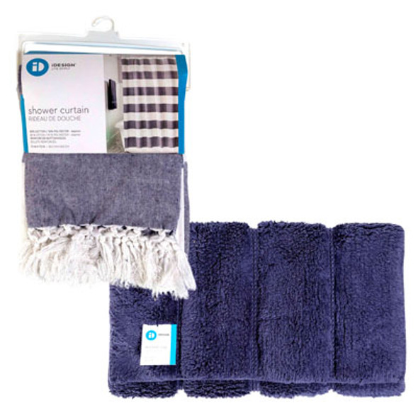 SHOWER CURTAIN AND RUG SET NAVY WIDE STRIPE (28.00) NO ONLINE SALES SHOWER CURTAIN AND RUG SET NAVY WIDE STRIPE (28.00) NO ONLINE SALES