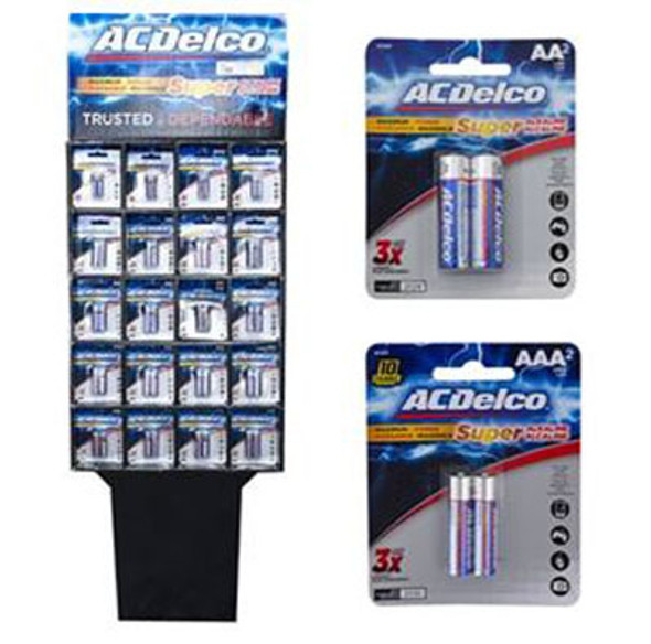 BATTERIES 2PK ALKALINE 176PC DISPLAY 2 ASST AC DELCO SEE N2 BATTERIES 2PK ALKALINE 176PC DISPLAY 2 ASST AC DELCO SEE N2