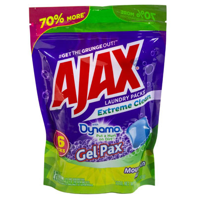 LAUNDRY GEL PACKS 16CT AJAXEXT CLEAN RESEALABLE BAGWITH DYNAMO
