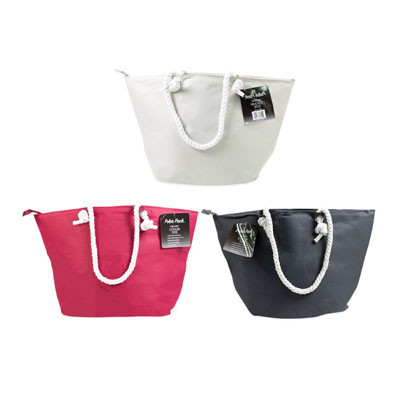 COOLER ROPE TOTE BAG INSULATED PDQ 3 ASSORTED SEE N2