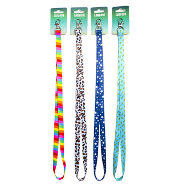 LANYARD 17.7IN 4AST PRINTS TIE ON CARD