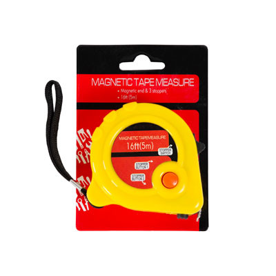 TAPE MEASURE 16FT RETRACTABLE PUSH STOP BUTTON/HARDWARE CARD