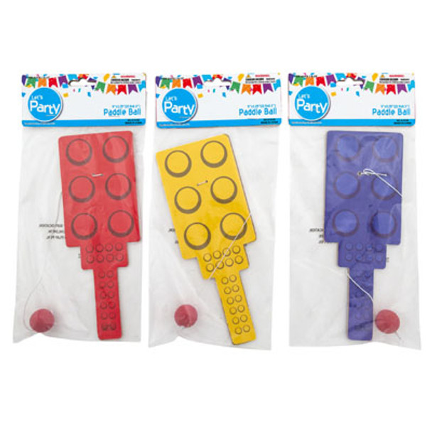 PADDLE BALL BLOCK SHAPE 4ASST COLOR BLUE/RED/YELLOW/GREEN PBH3.25IN X 9IN PADDLE BALL BLOCK SHAPE 4ASST COLOR BLUE/RED/YELLOW/GREEN PBH3.25IN X 9IN