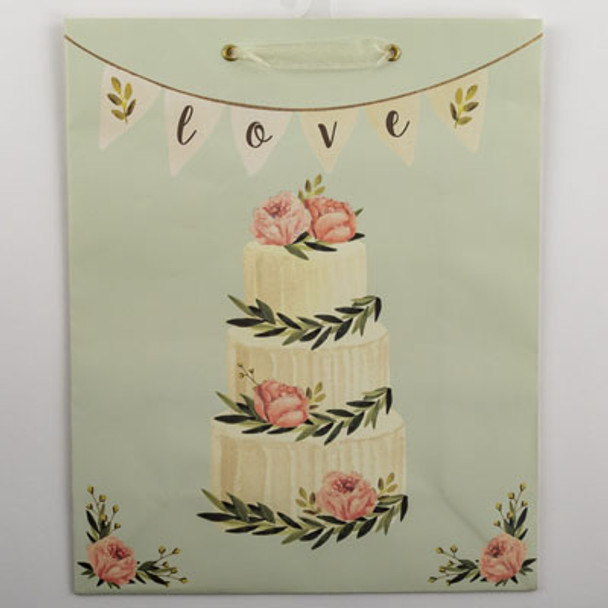 GIFT BAG 12.25 X 10 X 4 LRG CUB EMBELLISHED WEDDING CAKE#14336733-B870-TJM
