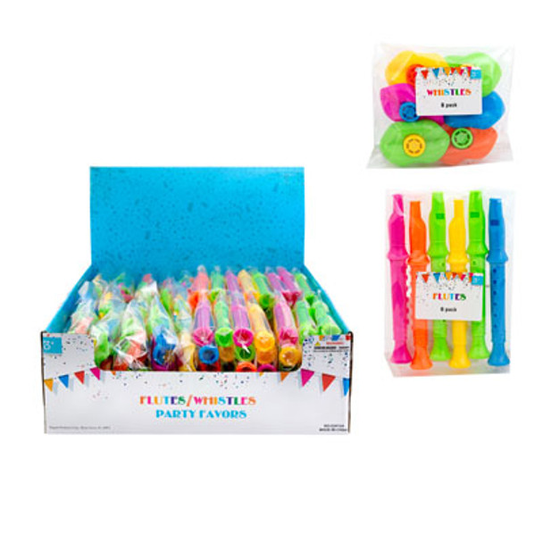 PARTY FAVOR 6PK FLUTE/WHISTLE PB/LABEL 31PC PDQ PARTY FAVOR 6PK FLUTE/WHISTLE PB/LABEL 31PC PDQ