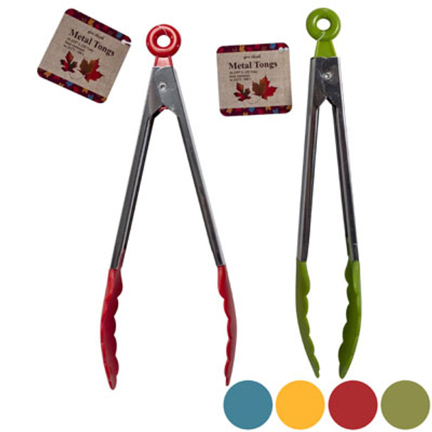 TONGS METAL W/PP HEAD 10.125IN W/4ASST FALL COLOR ENDS HARVEST HT
