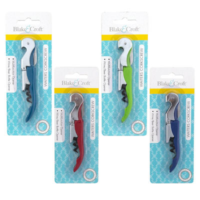 CORKSCREW WAITERS 4AST COLORS B&C BLC