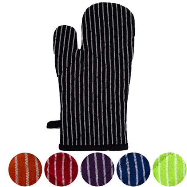 OVEN MITT 6AST SOLID COLOR W/WHITE STRIPE B&C HT/JHOOK OVEN MITT 6AST SOLID COLOR W/WHITE STRIPE B&C HT/JHOOK