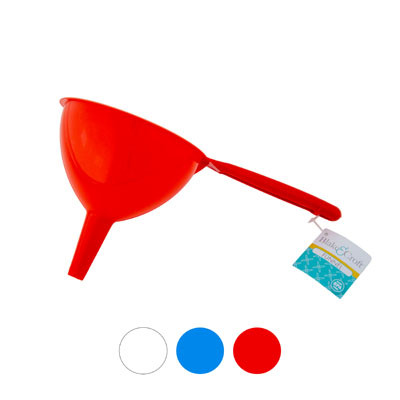 FUNNEL MULTI-PURPOSE W/HANDLE 3AST CLRS 10INL X 5.9IN H X 5.3DRED/WHITE/BLUE HT