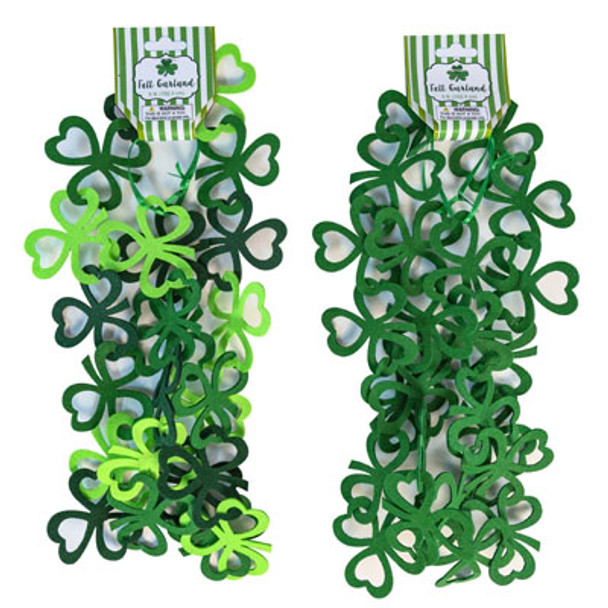 GARLAND ST PAT 5FT DIECUT FELT SHAMROCK LINK CHAIN 2AST STPATHEADER GARLAND ST PAT 5FT DIECUT FELT SHAMROCK LINK CHAIN 2AST STPATHEADER