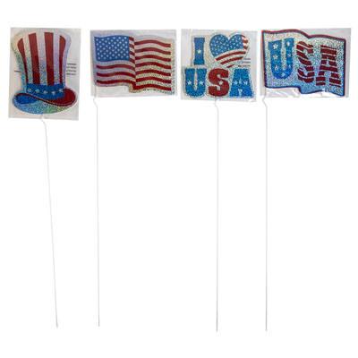 YARD SIGN PATRIOTIC HOLOGRAPHIC APPROX 28IN 4AST W/DISPLAY PBLBL