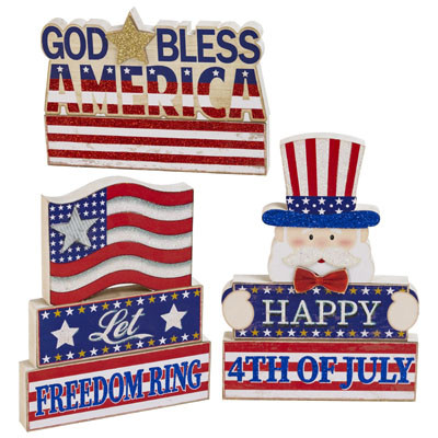TABLETOP PATRIOTIC MDF 3AST W/SPECIAL ACCENT UPC/COMPLY LBL