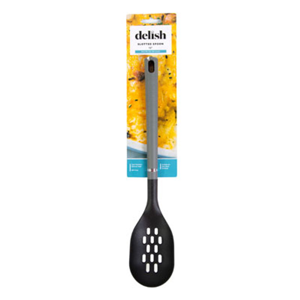 SPOON SLOTTED BLACK DELISH CAREDED *8.99*