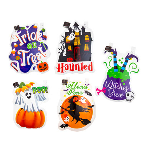WINDOW DECOR HALLOWEEN CLEARW/GEL ADHESIVE 5AST APPRX 16X20HLWN HT