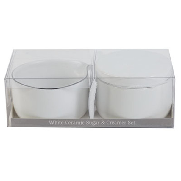 CREAM/SUGAR SET CERAMIC WHITE *$7.00*