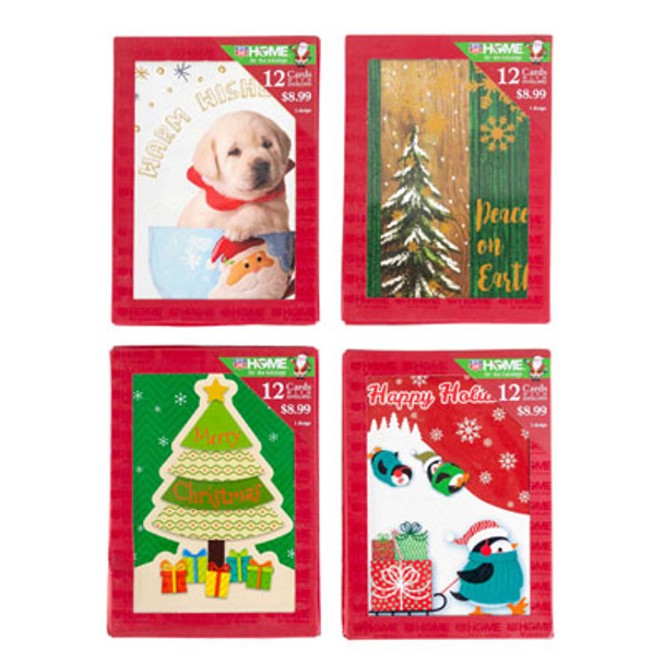 CHRISTMAS CARDS/ENVELOPES 12CT 1 DESIGN PP $8.99