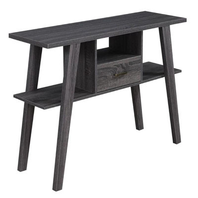 RTA CONSOLE TABLE GRAY NEWPORT 1DRAWER W/SHELVES