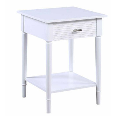 RTA END TABLE WHITE 1 DRAWER W/SHELF AMY