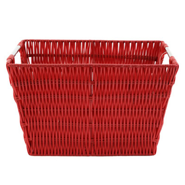 STORAGE TOTE RED RATTIQUE 12.6X7.9X9.886500-1717-RED STORAGE TOTE RED RATTIQUE 12.6X7.9X9.886500-1717-RED