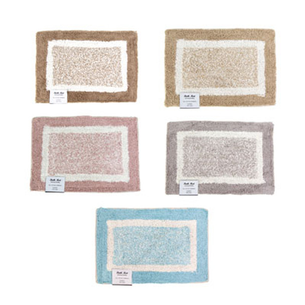 COTTON BATH MAT 16 X 24 ASSORTED COLORS