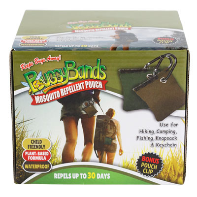 BUGGYBANDS POUCH W/CLIP INSECTREPELLENT FOR MOSQUITOS SOLID 20PC COUNTER DISPLAY