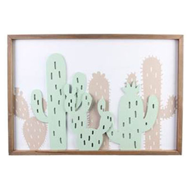 WALL ART 3D CACTUSWOOD FRAMED 23.88X16.25 (30.00)