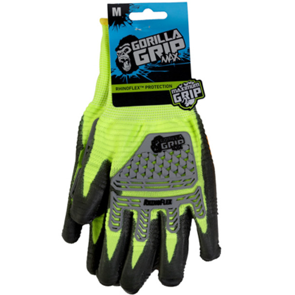 GLOVES MAX IMPACT RHINO FLEX HIGH VIS YELLOW MEDIUM GORILLA GRIP