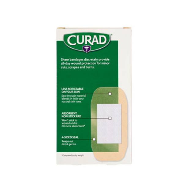 BANDAGES CURAD SHEER XL 10CT 2 X 4 STRIPS BOXED #CUR02277RB BANDAGES CURAD SHEER XL 10CT 2 X 4 STRIPS BOXED #CUR02277RB