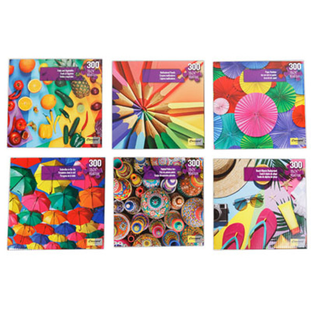 PUZZLE 300PC COLORFUL WORLD 24X18 6ASSORTED