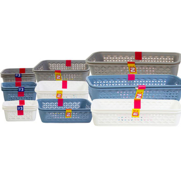 BASKET ASSTMT IN PDQ 4 SIZES DK GRAY-WHITE-BLUE CS PK 72 BASKET ASSTMT IN PDQ 4 SIZES DK GRAY-WHITE-BLUE CS PK 72