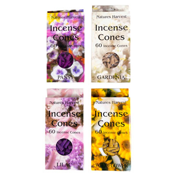 FLORAL INCENSE CONES 60CT ASSORTED SCENTS